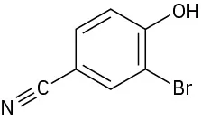 Benzene with hydroxyl on C 1, bromine group on C 2, and cyano group on C 4 position.