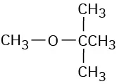 The chemical structure of methyl t-butyl ether.