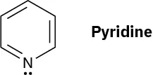 Pyridine has a nitrogen atom in the first position and three alternate double bonds. Nitrogen carries a lone pair of electrons.