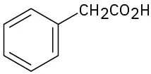 A benzene ring with a C H 2 C O O H group is represented.