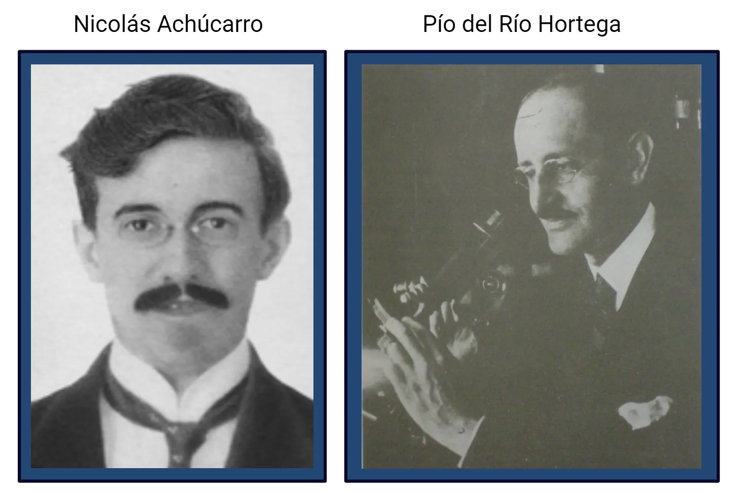 Photographs of Nicolás Achúcarro and Pío del Río Hortega.