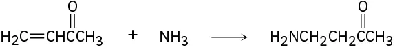 But-3-en-2-one reacts with ammonia form 4-aminobutan-2-one.