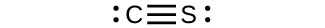 This diagram shows a carbon with one lone electron pair triple bonded to a sulfur with one lone electron pair.