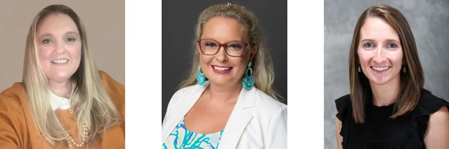 Headshots of three people.