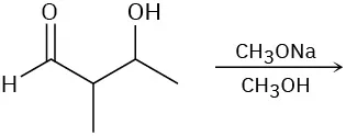An incomplete reaction between 3-hydroxy-2-methylcyclohexanone and Na O H in water to form unknown product(s).