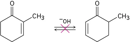 2-Methyl-2-cyclohexen-1-one reacts with base to form 6-Methyl-2-cyclohexen-1-one