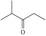 Chemical structure of 2-methyl-3-pentanone.