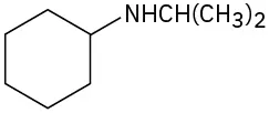 The structure of N-isopropylcyclohexylamine. It comprises cyclohexane linked to an N H linked to a C H group further connected to two methyl groups at C 1.