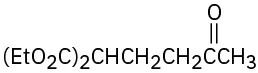 Structure of a five-carbon chain with an oxo group on C 2 and two Et O 2 C groups on C 5