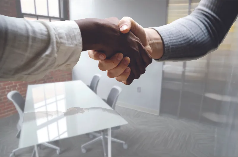 Photo of a handshake.