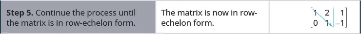 Step 5. Continue the process until the matrix is in row-echelon form. The matrix is now in row-echelon form.