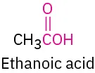 The chemical structure of ethanoic acid.
