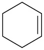 The structure of cyclohexene.
