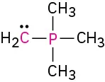 A central phosphorus atom bonded to three methyl groups and a methylene group with a lone pair on the carbon.