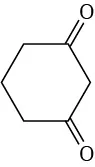 The structure has a cyclohexane ring. C 1 and C 3 are oxo groups.