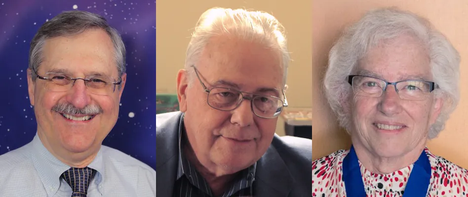 Senior contributing authors: Andrew Fraknoi (left), David Morrison (center), Sidney C. Wolff (right)