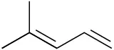 In a 5-carbon chain, C 1 is double bonded to C 2. C 3 is double bonded to C 4, which itself is single bonded to a methyl group.