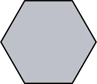 A polygon with six equal sides.
