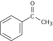 A central carbonyl group is bonded to a benzene ring and a methyl group.