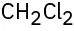 The structure of dichloromethane whose condensed structural formula reads, C H 2 C l 2.