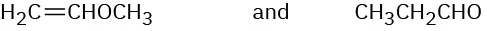 Chemical structures of an ether with a double bond and an alkyl aldehyde.