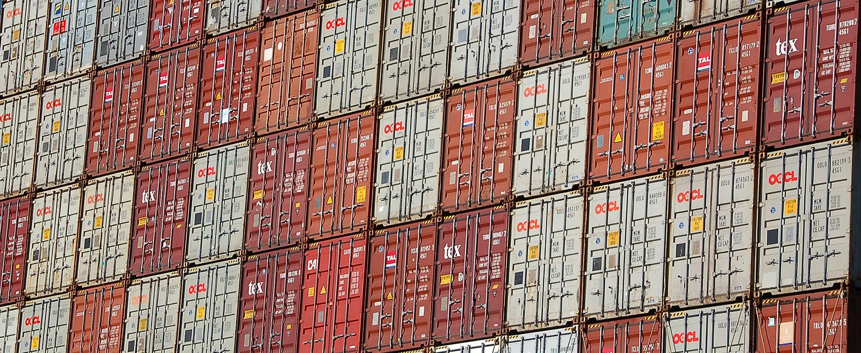 shipping containers at a port