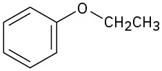 A central oxygen connected to a benzene ring and an ethyl group.