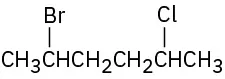 The structure of 2-bromo-5-chlorohexane.