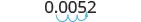 0.0052, with an arrow showing the decimal point jumping three places to the right until it ends up between the 5 and 2.