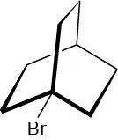 The structure of bicyclo[2.2.2]octane with a bromine at a bridgehead carbon.
