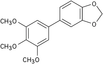 Diphenyl with methoxy groups on C3, C4, and C5 and an O C H 2 O group connecting C3' and C4'