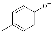 Chemical structure of 4-methylphenoxide.