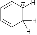 In a cyclohexadiene ring, C5 carries a lone pair and a negative charge.
