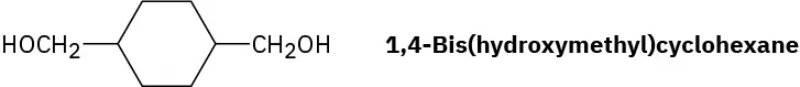 The structure of 1,4-bis(hydroxymethyl)cyclohexane.