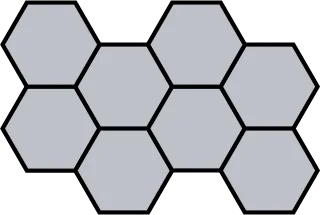A tessellation pattern is made up of 8 hexagons.