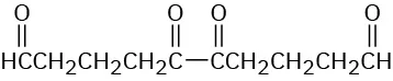 The condensed formula of compound has a 10-carbon chain. C 1, C 5, C 6, and C 10 are all double-bonded to oxygen atoms.