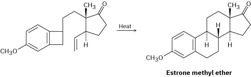 The reactant reacts in presence of heat to give estrone methyl ether. Cyclobutane attached to the benzene's C 2 - C 3 position gets converted to cyclohexane in the product.