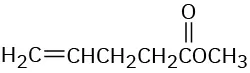 The condensed structural formula reads, H 2 C double bonded to C H C H 2 C H 2 C (double bonded to O) O C H 3.