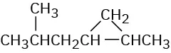 The condensed structure has a 6-carbon chain. C2 and C3 are bonded to a common methylene group. C5 is bonded to a methyl group.