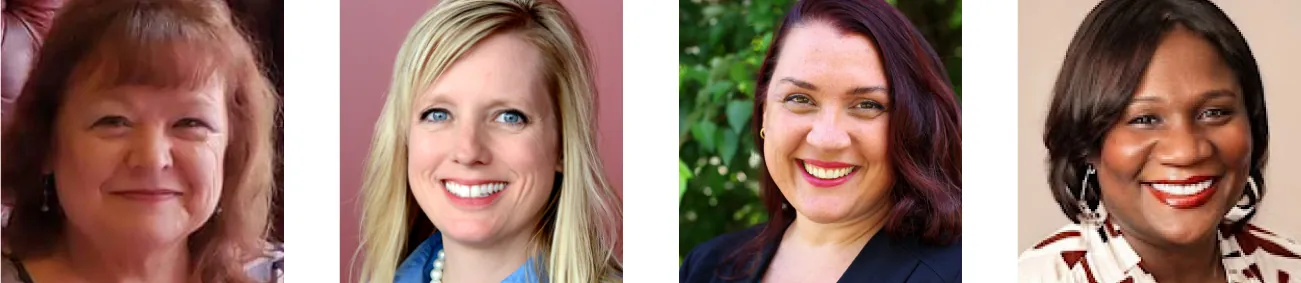 Headshots of Tammie Bolling, Angela Mitchell, Tanya Scott, and Nyrobi Wheeler, left to right.