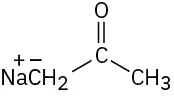 The structure of the sodium salt of the methylene anion  of acetone.