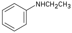 The structure of N-ethylaniline.