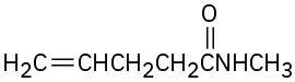The structure shows a five-carbon chain amide with a double bond between the fourth and fifth carbon. An N-methyl group is attached to the carbonyl carbon.