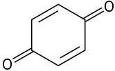 The structure has a cyclohexadiene ring with double bonds at C2 and C5, and carbonyls at C1 and C4.