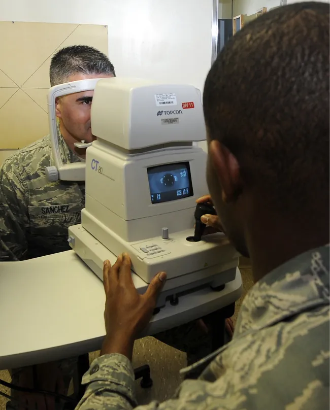 Tonometry test for glaucoma