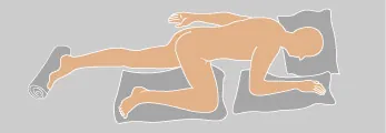A diagram showing the semiprone position.