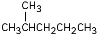 The structure of a five-carbon chain with a methyl group on C 2.