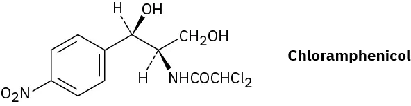 The wedge-dash structure of chloramphenicol.