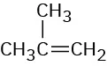 The structure has a 3-carbon chain with a double bond between C 1-C 2. C 2 is further single bonded to a methyl group.