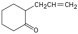 The structure of a cyclohexanone attached at C 2 of the ring to a three-carbon chain, C 1 and C 2 of which are double bonded to each other